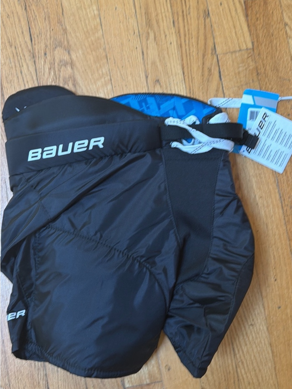 Bauer Black Hockey Pants with Blue Interior - Kids